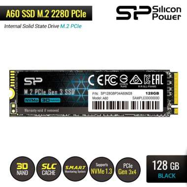 Silicon Power A60 SSD M.2 2280 PCIe Gen3x4 NVMe1.3 - 128GB