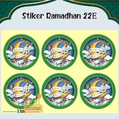 Stiker Bulat Cutting Sticker Tempelan Toples Kue Parcel Kotak Idul Fitri Lebaran