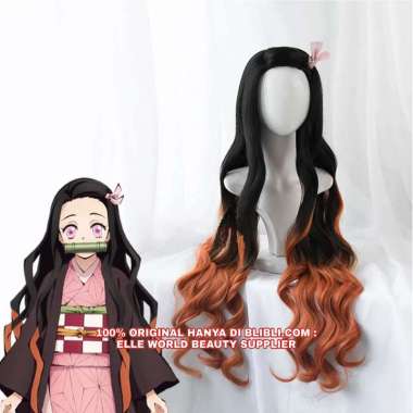 READY STOCK - WIG NEZUKO KAMADO DEMON SLAYER COSPLAY RAMBUT PALSU WIG ANIME DEMON SLAYER NEZUKO KAMA