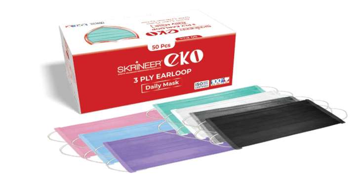 [LAST CHANCE] -  Skrineer Masker Earloop EKO 3ply 50 pcs Color - Purple