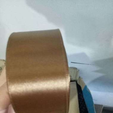 pita satin pita kado pita buket pita impor 11/2in / 4cm per meter Gold tua
