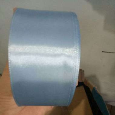 pita satin pita kado pita buket pita impor 11/2in / 4cm per meter Biru muda