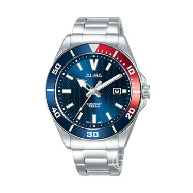 ALBA Smart Gen 100M Diver Analog Original jam Tangan Pria [J31X-AG8] Blue Red