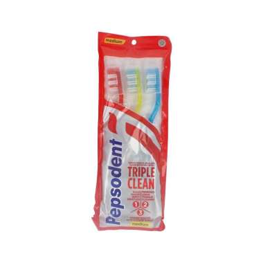 Pepsodent Sikat Gigi Triple Clean Isi 3Pc