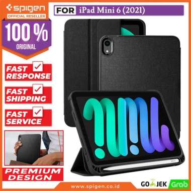 Case iPad Mini 6 8.3" 2021 Spigen Urban Fit Stand Flip Cover Casing BLACK