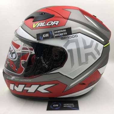 Helm NHK GP1000 MOTIF VALOR RED SILVER DOFF DOUBLE VISOR FULL FACE XL