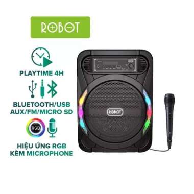 Speaker Karaoke Robot RB450 Speaker Bluetooth RGB Mic Remote Original