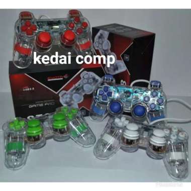 Gamepad Double Getar Transparant Joystick USB Analog