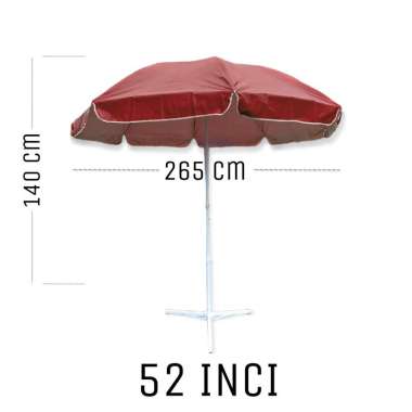 [PAYUNG JUALAN/PANTAI] Payung Pantai Ukuran 52 inch Tahan Badai Nagoya Maroon