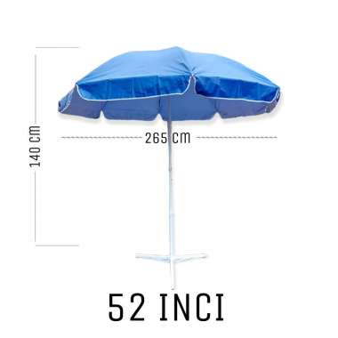[PAYUNG JUALAN/PANTAI] Payung Pantai Ukuran 52 inch Tahan Badai Nagoya Biru BCA