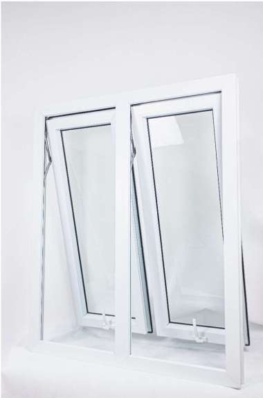Jendela Double Awning Jungkit UPVC Premium Warna Putih