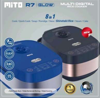 RICE COOKER MITO GLOW R7 / 2 LITER / DIGITAL RICE COOKER MITO R7 / READY BLUE