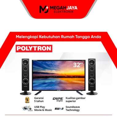 POLYTRON TV LED PLD 32T1506 + SPEAKER TOWER (32 INCH / BLUETOOTH / USB MOVIE)