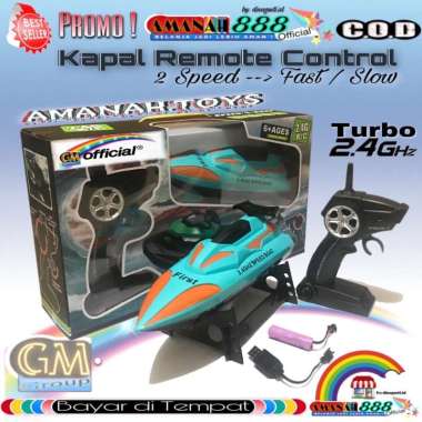 Rc Speed Boat Batre Cas - Mainan Perahu Remote Control Anak Edukatif Spead Boat A