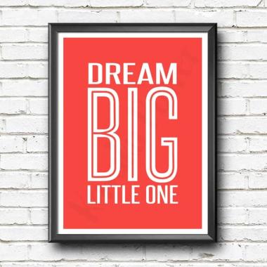 Kataku Dream Big Little One Hiasan Dinding RED