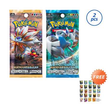 Pokemon Trading Card Game Indonesia Matahari Dan Bulan Kebangkitan Legenda 2 Box As2a 2 Box As2b Set Bundle Free Card Sleeve