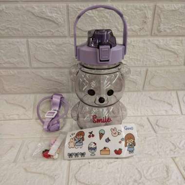 BOTOL MINUM POLOS MOTIF BERUANG 1400ml//BOTOL MINUM VIRAL ungu