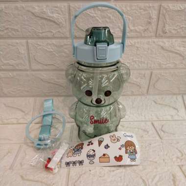 BOTOL MINUM POLOS MOTIF BERUANG 1400ml//BOTOL MINUM VIRAL hijau