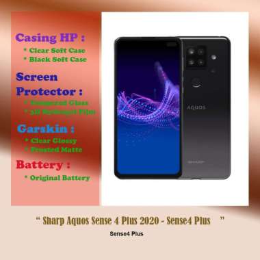 Sharp Aquos Sense 4 Plus 2020 - Sense4 Plus - 6.7 inch - Case - Screen Protector - Battery - Dll Gar