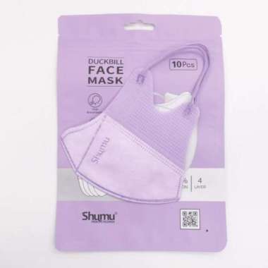 SHUMU Masker Duckbill 4PLY Premium Original Face Mask Medis Kemenkes Ungu Muda
