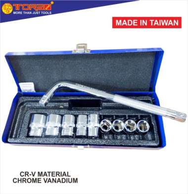 TORA Kunci Soket Set 10 Pcs 1/2 DR - Socket Set 6 PT & 12 PT - TAIWAN 12 PT