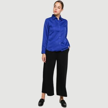 Jfashion Ummi Korea Style Lengan Panjang Atasan Wanita M-L Biru Benhur