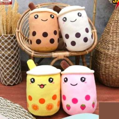 Boneka Boba Bubble Milk Tea Brown Sugar JUMBO Multicolor