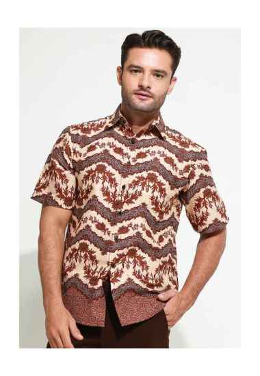 Batik Arjunaweda Hem Batik Rangrang Cokelat 53131032 Cokelat L