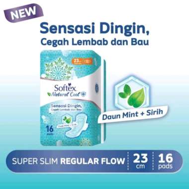 Softex Natural Cool 23cm/29cm/36cm/Pantyliner 15cm isi 32 pads 23cm isi 16pads