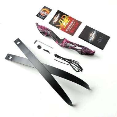 BUSUR RECURVE JUNXING F179 - RECURVE BOW - BUSUR PANAH - ENIGMAZONE 45 lbs PINK CAMO