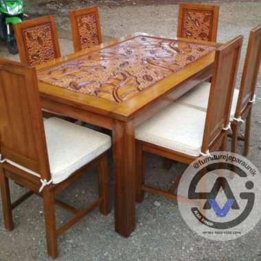 Kursi makan jati ukiran jepara -