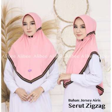 AliMaMa - JILBAB SERUT ZIGZAG - Hijab Instant Jersey Airis Kerudung Kurung Kekinian Murah Medan LEMO