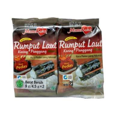 Promo Harga Mamasuka Rumput Laut Panggang Pedas per 2 bungkus 4 gr - Blibli