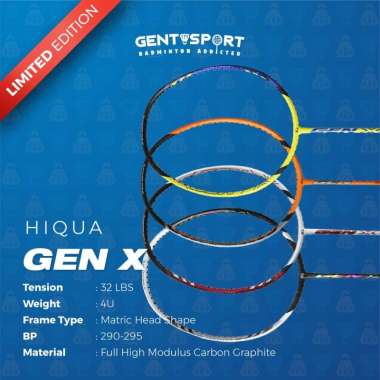 Bonus Komplit - HiQua Gen X Hi Qua Raket Badminton Original GEN X6(ORANGE)