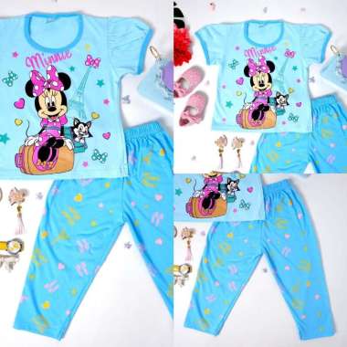 SETELAN CP MINNIE MOUSE TANGAN BALON / ANAK PEREMPUAN/BAJU TIDUR ANAK PEREMPUAN / BAJU PERGI DAN SEH
