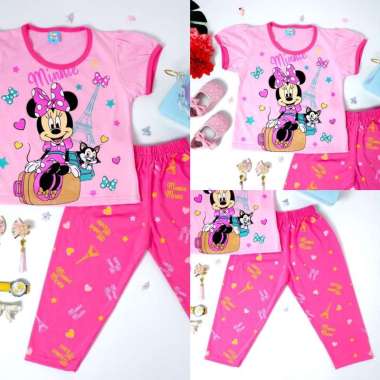 SETELAN CP MINNIE MOUSE TANGAN BALON / ANAK PEREMPUAN/BAJU TIDUR ANAK PEREMPUAN / BAJU PERGI DAN SEH