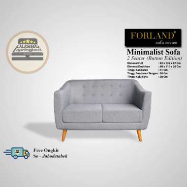 Sofa Minimalis 1 / 2 / 3 / Fullset Seater Forland Sofa Series - Button Edition (JAKARTA - BOGOR - DE