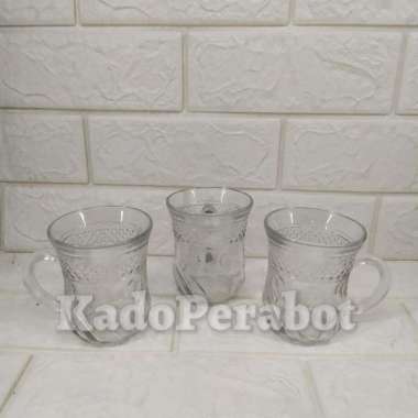 Gelas kopi tabung - mug kaca polos - mug gagang kaca