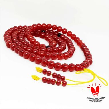 Tasbih Budha 108 Butir Batu Giok 10mm - VeE Kalung Tasbih Buddha Cokelat