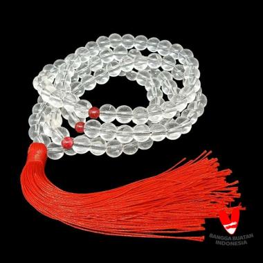 Tasbih Budha 108 Butir Batu Giok 10mm - VeE Kalung Tasbih Buddha Transparan