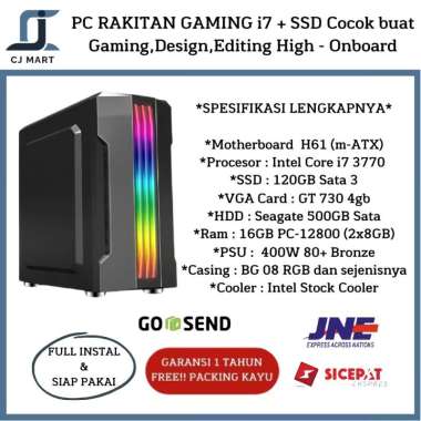 CPU / PC RAKITAN GAMING i7 + SSD Cocok buat Gaming,Design,Editing High - Onboard