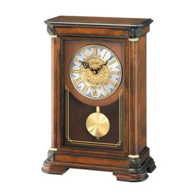 SEIKO QXQ008 Westminster and Whittington Chimes Pendulum Wooden Mantel Clock Jam Meja Gold Brown