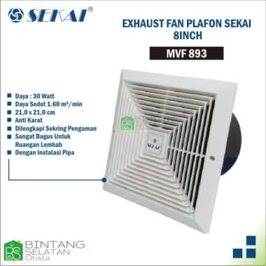 EXHAUST FAN PLAFON SEKAI/ VENTILASI UDARA SEKAI MVF 893 8INCH