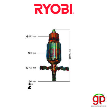 Sparepart Armature W 560 Ryobi Mesin Gergaji Kayu W560 Circular saw / Circle