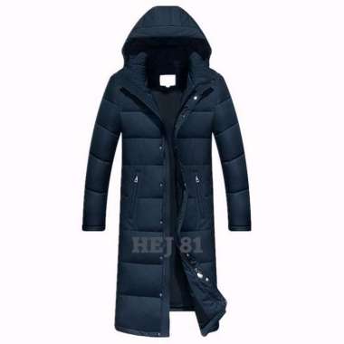 Jaket Winter Mantel Pria Long Coat Musim Dingin Ukuran Jumbo Besar/Big Size Biru Navy XXXL