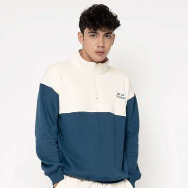 M231 Half Zip Mock Neck Fleece Back On Track Biru 2578B XL