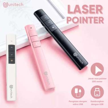 Unitech Laser Pointer Wireless Alat Presentasi Pen 50m Kontrol Hitam warna