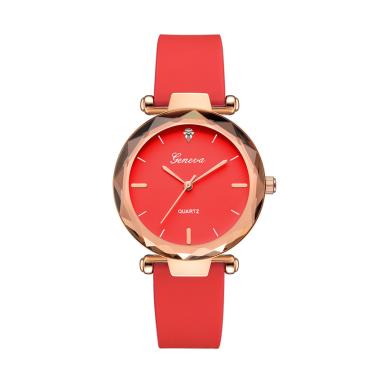 Geneva Geneva Silica Band Analog Quartz Women's Wrist Watch RED