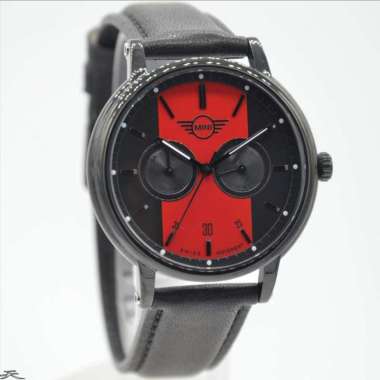 MINI COOPER 160635 - Jam Tangan Pria Kulit Original - Black