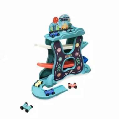 MAINAN TRACK MOBIL MOBILAN SLIDING ZIG ZAG FUN RACING TRACK Multicolor